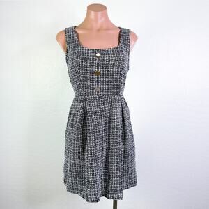 Shein Plaid Sleeveless Apron Jumper Pinafore Tweed Dress Black White Size 4